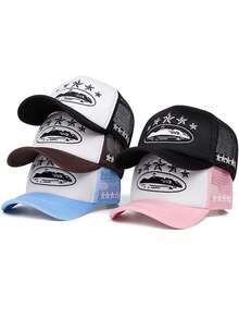 2025 Fashion Personalized Simplicity New Baseball Hat Five Star Embroidery Street Fashion Creative Hip Hop Hat Street Dance Decoration Hat Outdoor Leisure Sports Sunshade Hat Breathable Mesh Hat For Daily Life Suitable For Both Men And Women