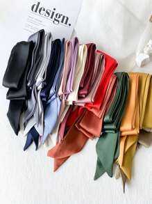 1 件纯色休闲简约奢华经典时尚百搭春夏新款头带/腰带，适合日常佩戴、旅行、拍照、派对、女士围巾 - 純色小絲巾 - 查看 12