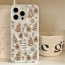 Etui na telefon z motywem choinki i bałwana z kreskówkową grafiką, kompatybilne z 'em 17 16 15 Plus 14 13 12 11 Pro Max 14 Plus, odporne na wstrząsy, miękkie, z zagiętą teksturą