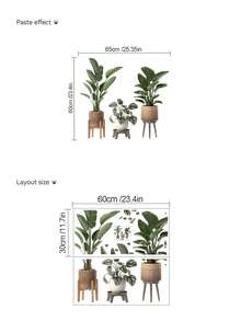 1/2pcs Multi-Size PVC Self-Adhesive Removable Wall Stickers, Minimalist Cactus, Potted Plants, Bird Of Paradise, Succulent Decor Stickers, Suitable For Bedroom, Living Room, Study, Dining Room, Bathroom, Home Wall Decor