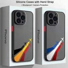 Funda de TPU suave transparente mate con patrón creativo artístico de avión para Apple 16 15 14 13 12 8 XR XS Pro Plus - Colores mixtos - Ver 1
