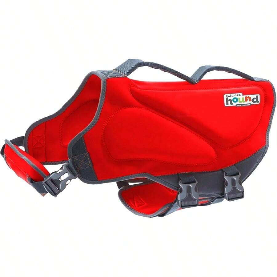 Outward Hound Granby Splash Dog Life Jacket, High-Buoyancy Dog Life Vest For Swimming, Boating, And Water Safety, Large, Pink - 紅色 - 查看 1
