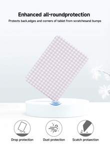 Summer Cooling Purple Plaid Pattern Tablet Case Compatible With Kindle NK 11/Kindle Paperwhite 5, IPad (A16) 11 Inch 11th Generation 2025, IPad 10.2 Inch 10th Gen, Auto Wake/Sleep Function, Slim & Lightweight, Perfect Fit Protection