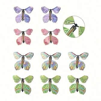 10pcs Colorful Butterfly Toys, Flying Butterfly Cards, Surprise Toys, Perfect Birthday Surprise Gifts For Teenagers - Ideal Birthday Gift Fillers And Classroom Prizes - Assorted Colors (Colors May Vary), Classroom Rewards | Vibrant Card Designs | Paper Construction, Butterfly Decorations Christmas Decorations Home Christmas Gifts Christmas Decor