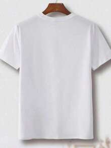 Camiseta blanca de 100% algodón para mujeres con estampado casual y fresco, estilo casual y cómodo perfecto para salidas diarias, brunch con amigas o tardes en parques soleados. - Blanco - Ver 5