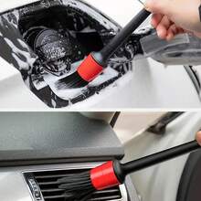 5 件套汽车美容刷套装 - 黑色和红色，适用于仪表板、通风口、车轮等 - 耐用塑料手柄，无需电力即可高效清洁，适用于汽车和卡车美容工具套装、汽车清洁工具 | 时尚汽车配件 - 均碼 - 查看 6