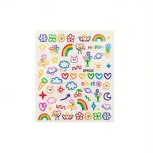 Rainbow Pride Day Nail Stickers - Self-Adhesive LGBTQ+ Rights Support Stickers With Vibrant Rainbow Emoticons, LOVE Stick Figures, Joyful Faces & Floral Designs - Glossy Finish PET Material For Nails (Single-Use), Nail Stickers For Nails, Festive Manicure, Playful Motifs, Easy Apply - 彩色 - 查看 5