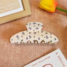 1PC Blueberry Printed Rectangular Hair Clip - Retro Plant Design Acrylic Anti-Slip Women's Hair Accessory, Perfect For Daily Wear, Picnics And Bridal Hairstyles And Hair Accessories Hair Claws Claw Clips Hair Clips Hair Jaw Clip Hair Clamps Hair Clutch Hair Catcher Clip Fall Winter For Vacation Outfits Woman