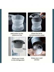 Silikon Eishockey Form, 3D Whiskey Eishockey Maschine, leicht zu entformende Konstruktion, kugelförmiger Eiswürfelbereiter, Durchmesser 10,9 cm, Küchen- und Bar-Zubehör für gekühlte Getränke