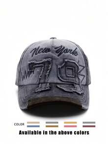 1 件刺绣 79 拼布水洗棒球帽，户外可调节防晒休闲帽，适合春季、秋季旅行、海滩、Y2K 风格年轻帽子