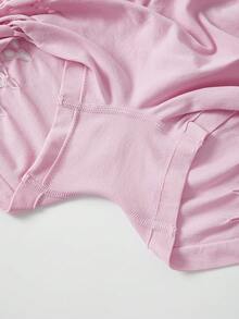 4pcs/Pack Solid Color Seamless Women's Underwear, Comfortable Breathable Geometric Hollow Mesh Sides Mid-Waist Fashionable Briefs