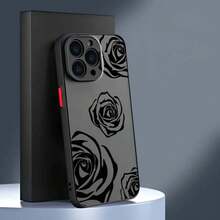 Elegante Funda de Teléfono Rosa de Línea Negra Diseñada para Apple 16, 15, 14, 13 Pro, Plus y, con una Superficie Transparente Mate y Carcasa Suave. - Colores mixtos - Ver 7