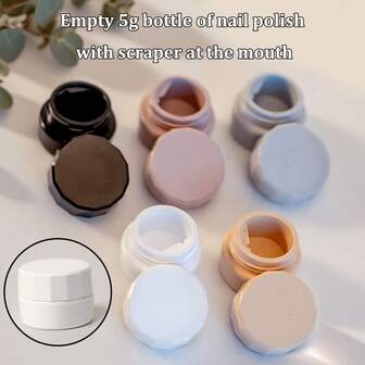 2 Pcs 5 Gram Refillable Cosmetic Jars,Empty Sample Containers With Lids Leak-Proof Bottle For Travel Makeup Face Cream Lotion Scrubs Nail Polish Solid Cosmetic