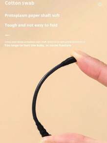 300/200/100 Double-Ended New Black Cleaning Swabs In A Box,New Clean Box,Double-Ended Disposable Cleaning Swabs For Blackheads,Double-Ended Design Making It Easier To Clean The Ears. Hygienic Cleaning Swabs For Household Makeup Removal.