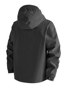 Men's Winter Hooded Jacket Outdoor Casual Streetwear Coat - Black - View 4
