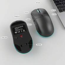 HXSJ T20 Is A 2.4G Wireless Mouse With A 6-Key Sound Office Gaming Mouse. It Features An Ergonomic Grip And A LOGO That Can Emit Light Up To 3600DP RGBChristmas - M32-black - View 6
