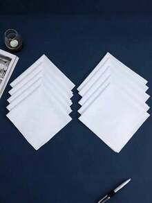 10 paquetes de pañuelos absorbentes de poliéster de unicolor clásico, pañuelos cuadrados pequeños y suaves para que las mujeres mayores se limpien el sudor - Multicolor - Ver 11