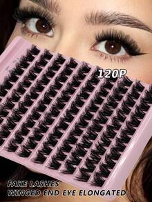 10 Rows/120 Clusters Faux Mink Lashes, D Curl Natural Criss-Cross Fluffy & Lightweight Eyelashes, Makeup Extension DIY False Lashes - DD - View 1