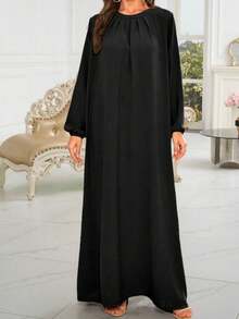 1pc Soft & Breathable Loose Casual Abaya Dress, Suitable For Muslim Women's Daily Wear, Applicable For Spring, Summer, Autumn - Multicolor - View 12