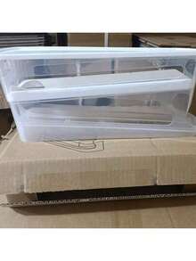 1pc Automatic Double-Layer Egg Holder - Capacity 12-14 Eggs, Hinged Sliding Design, Keeps Eggs Fresh, Non-Food Contact Plastic Material, Fridge And Kitchen Storage Organizer