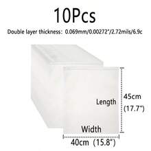 10pcs Transparent Plastic Garment Packaging Bags With Frosted Zipper, For Clean And Transportation Of T-Shirts, Shirts, Documents, Towels, Socks, Toys, Shoes, Practical Travel Bags, Resealable And Washable Storage Bags - Versatile And Convenient Dorm Room Essentials Clothes Organizer Closet Organization And Storage Bedroom - Clear - View 19