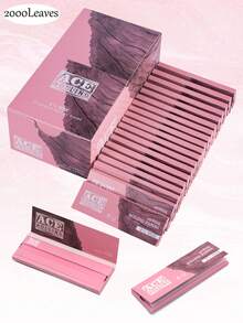 2000 fogli/50 libretti - Cartine per rollare sigarette 1 1/4 - Cartine per rollare rosa non candeggiata - Cartine per rollare con gomma arabica naturale - Cartine per rollare rosa 44*77 MM - Carta per sigarette classica extra sottile che brucia in modo uniforme.