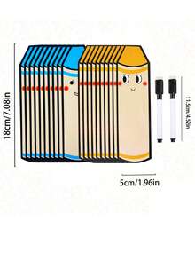 hoojojo 10 Peças de Cartões com Formato de Lápis, Cartões Apagáveis DIY, 4 Cores, Cartões da Sorte, Cartões Surpresa, Cartões com Escrita de Lápis, Jogos de Aprendizagem, Adereços Interativos para Sala de Aula, Adequados para Salas de Aula, Famílias, Papelaria, Materiais Didáticos