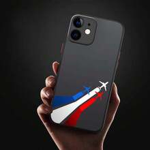 Funda de TPU suave transparente mate con patrón creativo artístico de avión para Apple 16 15 14 13 12 8 XR XS Pro Plus - Colores mixtos - Ver 9