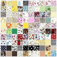 200 piezas de cuadrados de tela con estampados florales y de lunares de 3.9x3.9 pulgadas - Tela de poliéster multicolor para manualidades, adecuada para costura DIY, bordado, scrapbooking - Patrones surtidos (cuadros, rayas, paisley) - Lavar a mano solamente, suministros de costura - por defecto - Ver 2