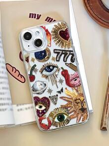 1 件时尚眼镜图案透明 TPU 防指纹手机壳，兼容 16 ProMax/16/16 Pro/16 Plus/11/15/15 Pro/15 ProMax/12/13/14 ProMax/XS/XR/11 Pro/11 ProMax/12 Pro/12 ProMax/13 Pro/13 ProMax/7 Plus/14 Pro/14 ProMax/14 Plus/7 Plus/8 Plus/8/SE2/12 Mini/13 Mini，软壳，防黄变 - 彩色 - 查看 2