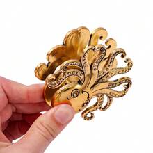 Semne de carte metalice vintage cu caracatiță, design 3D cu tentacule, clipsabile robuste, potrivite pentru lectură cu tematică oceanică și colecții artistice, puțină fericire pentru șoarecii de bibliotecă și iubitorii de caracatiță pentru a decora paginile cărții