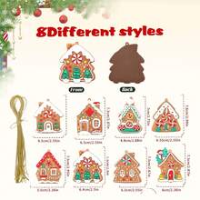 8/16 pièces Décorations de maison en pain d'épices pour sapin de Noël, décorations de Noël à suspendre pour sapin de Noël, décoration de maison en pain d'épices, sapin de Noël, Père Noël, décorations de Noël, cadeaux de Noël