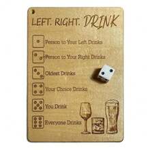 1pc Left Or Right Drinking Game Prop, Perfect For Parties, Couples And Friends Gatherings, Ideal Party Supplies For Valentine's Day, Thanksgiving, New Year - 1 - 查看 4