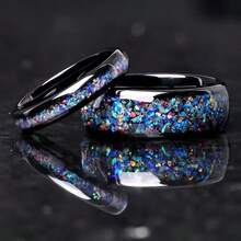 1pc Mysterious Iridescent Stainless Steel Finger Ring - Multicolor - View 2