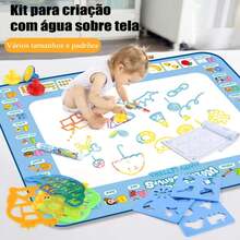 Belifou Kit Completo Tapete Desenho Água para Bebês - Brinquedo Seguro, em Várias Tamanhos e Sem Sujeira - 80*60 Gelo - Visão 8