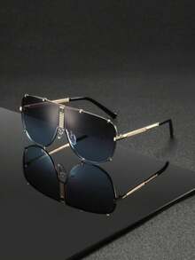 1 副男士金属框架几何商务风格精致帅气简约时尚眼镜，适合行业峰会、商务会议、出差、通勤 - 彩色 - 查看 9