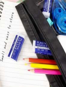 2/10pcs White Erasers For Drawing, Office, School, Clean And Soft, Easy To Wipe, School Supplies School Supplies, Back To School - White - View 2