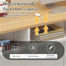 Organizador de mesa de recepción doble capa 2 cajones, minimalista | Multifuncional para oficinas y centros comunitarios | Cajones cerrados para privacidad y estantes abiertos para exhibición, gran capacidad - Multicolor - Ver 7
