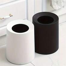 Double Layer Extra Large Round Trash Can, Nordic Style Minimalist Design For Living Room, Bedroom, Kitchen, Bathroom, Office, Creative Round Waste Paper Basket, High Capacity, High-End, Stylish Garbage Bin, Desk Trash Can, Suitable For Living Room, Bedroom, Kitchen, Bathroom, Office (Matching Desktop Trash Can Also Available, Suitable For Vanity, Office Desk, Dining Table, Coffee Table, Etc.) - White - View 2