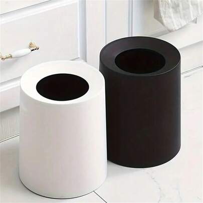 Double Layer Extra Large Round Trash Can, Nordic Style Minimalist Design For Living Room, Bedroom, Kitchen, Bathroom, Office, Creative Round Garbage Storage Bin, High Capacity High-End High-Quality Paper Basket (Matching Desktop Trash Can Also Available, Suitable For Makeup Desk, Office Desk, Dining Table, Coffee Table, Etc. For Waste And Miscellaneous Storage)