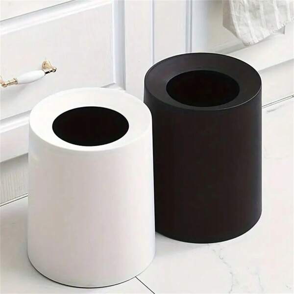 Double Layer Extra Large Round Trash Can, Nordic Style Minimalist Design For Living Room, Bedroom, Kitchen, Bathroom, Office, Creative Round Garbage Storage Bin, High Capacity High-End High-Quality Paper Basket (Matching Desktop Trash Can Also Available, Suitable For Makeup Desk, Office Desk, Dining Table, Coffee Table, Etc. For Waste And Miscellaneous Storage)