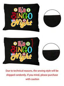 2pcs/Set "Bingo" Letter Print Handbag Set, Bingo Women's Handbag And Wallet Set, Including A Handbag And A Coin Purse, Large-Capacity Women's Bag, Lightweight Large-Capacity Handbag, Reusable Burlap Shopping Bag, Fabric Structure,Gifts For Women,Christmas Gifts,Gift Ideas For Women