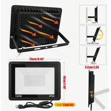 1/2 Pack 100W Black Light, LED Blacklight Flood Light With Plug And Switch, IP66 Waterproof, Black Lights For Glow Neon Party, Halloween, Birthday Party, Body Painting, Fluorescent Tapestry - US B Type Plug(110-127V) - View 4