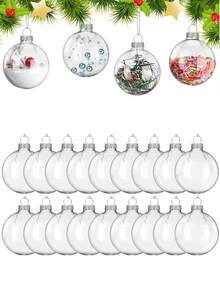 4/1 Peça Decorações de Natal Transparentes, Podem ser Preenchidas com Bolas Decorativas de Natal DIY, Lâmpadas Decorativas Penduráveis, Itens Decorativos, Festa de Natal, Casamento, Decoração Doméstica, Podem ser Preenchidas e Reutilizadas, Suprimentos de Decoração de Festa