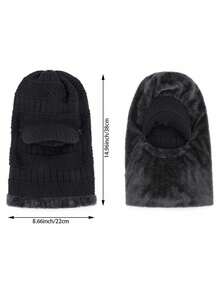 Passamontagna invernale lavorato a maglia, berretto caldo per ciclismo e sci, maschera antivento, cappuccio lavorato a maglia, passamontagna termico in pile pesante, outfit autunnale