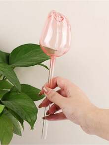 5pcs/Set Pink Tulip Plant Watering Globes, Suitable For Indoor And Outdoor Plants, Automatic Plant Drip Irrigator And Self-Watering - Multicolor - View 4