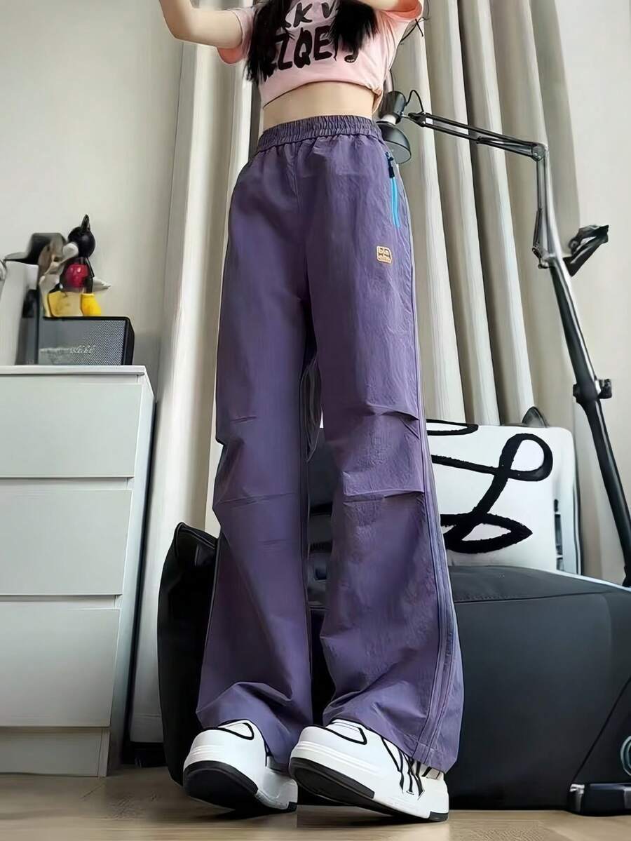 New Girls' Casual Straight Leg Pants, Versatile Outdoor Sports Trousers For Older Tween Girl