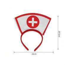 Sexy Nurse Cross Headband Stethoscope Medical Costume Set, Halloween Cosplay Party Single's Ball Outfit Accessories, Novelty Makeup Props, Basic Fashion Elegant Set