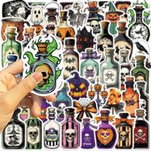 SCXXBSW 50pcs Halloween Potion Bottle Stickers Cool Anime Stickers Decorative Stickers Waterproof And Durable Cool Anime Stickers Waterproof And Durable Mobile Phone Case Decorative Stickers Can Be Affixed To Laptops, Mobile Phones, Water Bottles, Guitars, Skateboards, Suitcases, Etc., Start Your DIY Creative Journey, Is The First Choice For Gifts For Festivals Such As Halloween And Christmas - Multicolor - View 12