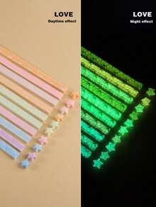 540张星形折纸，27种颜色星形纸条，双面星形折纸，纯色幸运星装饰纸条，DIY手工，适用于各种DIY项目、节日装饰、学校教学、折纸乐趣、文具、返校季 - 彩色 - 查看 18